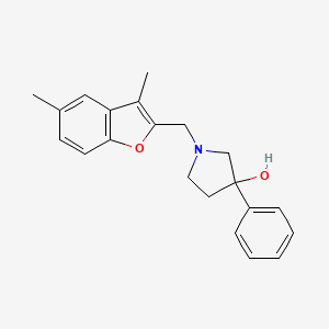 molecular formula C21H23NO2 B6129306 1-[(3,5-dimethyl-1-benzofuran-2-yl)methyl]-3-phenyl-3-pyrrolidinol trifluoroacetate (salt) 