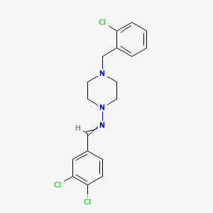 molecular formula C18H18Cl3N3 B6129314 4-(2-chlorobenzyl)-N-(3,4-dichlorobenzylidene)-1-piperazinamine 
