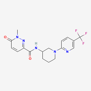 molecular formula C17H18F3N5O2 B6129335 1-methyl-6-oxo-N-{1-[5-(trifluoromethyl)-2-pyridinyl]-3-piperidinyl}-1,6-dihydro-3-pyridazinecarboxamide 