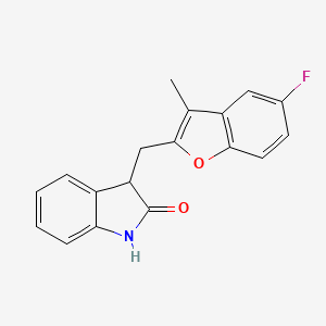 molecular formula C18H14FNO2 B6129345 3-[(5-fluoro-3-methyl-1-benzofuran-2-yl)methyl]-1,3-dihydro-2H-indol-2-one 