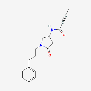 N-[5-oxo-1-(3-phenylpropyl)-3-pyrrolidinyl]-2-butynamide