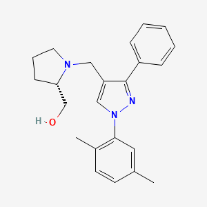 molecular formula C23H27N3O B6129367 ((2S)-1-{[1-(2,5-dimethylphenyl)-3-phenyl-1H-pyrazol-4-yl]methyl}-2-pyrrolidinyl)methanol 