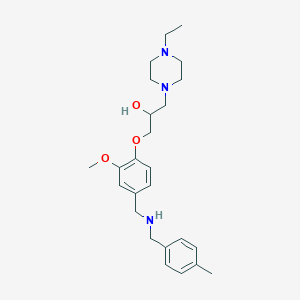 molecular formula C25H37N3O3 B6129398 1-(4-ethyl-1-piperazinyl)-3-(2-methoxy-4-{[(4-methylbenzyl)amino]methyl}phenoxy)-2-propanol 