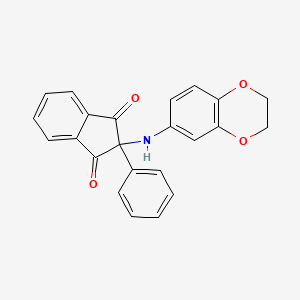 molecular formula C23H17NO4 B6129410 2-(2,3-dihydro-1,4-benzodioxin-6-ylamino)-2-phenyl-1H-indene-1,3(2H)-dione 