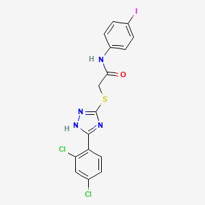 2-{[5-(2,4-dichlorophenyl)-4H-1,2,4-triazol-3-yl]thio}-N-(4-iodophenyl)acetamide