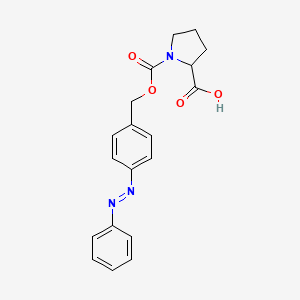 molecular formula C19H19N3O4 B612942 1-[(4-Phenyldiazenylphenyl)methoxycarbonyl]pyrrolidine-2-carboxylic acid CAS No. 194541-47-4