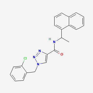 molecular formula C22H19ClN4O B6129427 1-(2-chlorobenzyl)-N-[1-(1-naphthyl)ethyl]-1H-1,2,3-triazole-4-carboxamide 