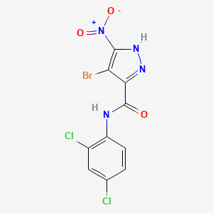 molecular formula C10H5BrCl2N4O3 B6129434 4-bromo-N-(2,4-dichlorophenyl)-5-nitro-1H-pyrazole-3-carboxamide 