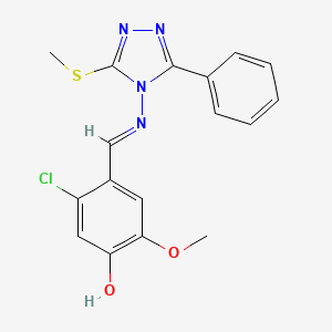 molecular formula C17H15ClN4O2S B6129441 5-chloro-2-methoxy-4-({[3-(methylthio)-5-phenyl-4H-1,2,4-triazol-4-yl]imino}methyl)phenol 