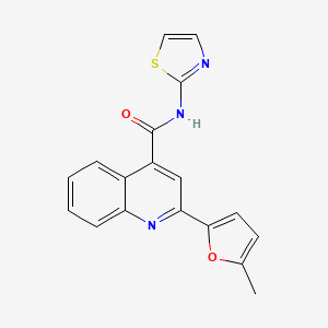 molecular formula C18H13N3O2S B6129472 2-(5-methyl-2-furyl)-N-1,3-thiazol-2-yl-4-quinolinecarboxamide 