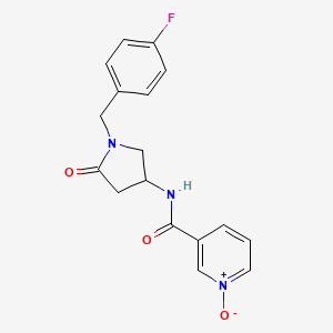 molecular formula C17H16FN3O3 B6129585 N-[1-(4-fluorobenzyl)-5-oxo-3-pyrrolidinyl]nicotinamide 1-oxide 