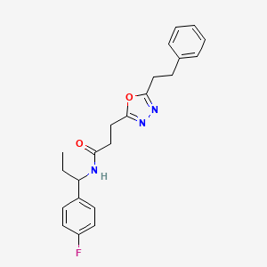 N-[1-(4-fluorophenyl)propyl]-3-[5-(2-phenylethyl)-1,3,4-oxadiazol-2-yl]propanamide