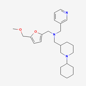 molecular formula C25H37N3O2 B6129604 1-(1-cyclohexyl-3-piperidinyl)-N-{[5-(methoxymethyl)-2-furyl]methyl}-N-(3-pyridinylmethyl)methanamine 