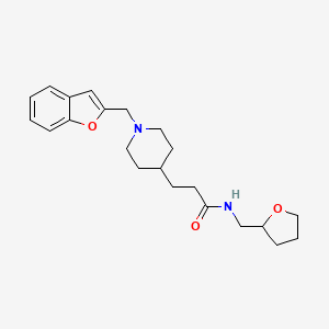 molecular formula C22H30N2O3 B6129637 3-[1-(1-benzofuran-2-ylmethyl)-4-piperidinyl]-N-(tetrahydro-2-furanylmethyl)propanamide 