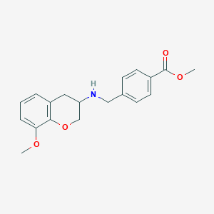 molecular formula C19H21NO4 B6129659 methyl 4-{[(8-methoxy-3,4-dihydro-2H-chromen-3-yl)amino]methyl}benzoate 