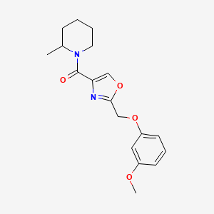 molecular formula C18H22N2O4 B6129715 1-({2-[(3-methoxyphenoxy)methyl]-1,3-oxazol-4-yl}carbonyl)-2-methylpiperidine 