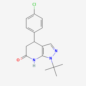 molecular formula C16H18ClN3O B6129741 1-tert-butyl-4-(4-chlorophenyl)-1,4,5,7-tetrahydro-6H-pyrazolo[3,4-b]pyridin-6-one 