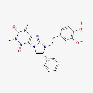 molecular formula C25H25N5O4 B6129755 8-[2-(3,4-dimethoxyphenyl)ethyl]-1,3-dimethyl-7-phenyl-1H-imidazo[2,1-f]purine-2,4(3H,8H)-dione 