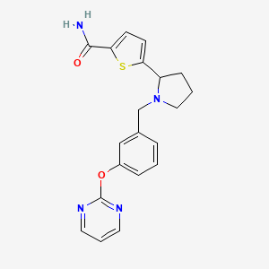 molecular formula C20H20N4O2S B6129763 5-{1-[3-(2-pyrimidinyloxy)benzyl]-2-pyrrolidinyl}-2-thiophenecarboxamide 