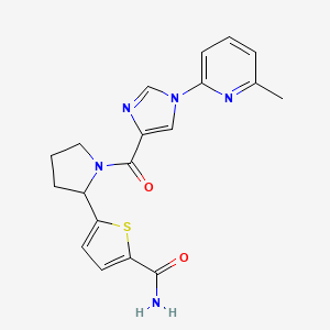 molecular formula C19H19N5O2S B6129778 5-(1-{[1-(6-methyl-2-pyridinyl)-1H-imidazol-4-yl]carbonyl}-2-pyrrolidinyl)-2-thiophenecarboxamide 