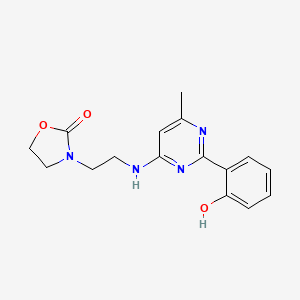 molecular formula C16H18N4O3 B6129789 3-(2-{[2-(2-hydroxyphenyl)-6-methylpyrimidin-4-yl]amino}ethyl)-1,3-oxazolidin-2-one 
