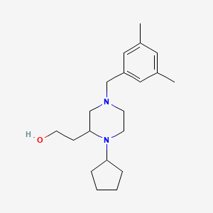 molecular formula C20H32N2O B6129796 2-[1-cyclopentyl-4-(3,5-dimethylbenzyl)-2-piperazinyl]ethanol 