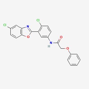 molecular formula C21H14Cl2N2O3 B6129804 N-[4-chloro-3-(5-chloro-1,3-benzoxazol-2-yl)phenyl]-2-phenoxyacetamide 