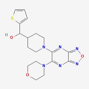 molecular formula C18H22N6O3S B6129810 {1-[6-(4-morpholinyl)[1,2,5]oxadiazolo[3,4-b]pyrazin-5-yl]-4-piperidinyl}(2-thienyl)methanol 