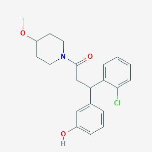 molecular formula C21H24ClNO3 B6129826 3-[1-(2-chlorophenyl)-3-(4-methoxy-1-piperidinyl)-3-oxopropyl]phenol 