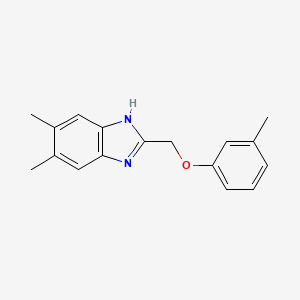 molecular formula C17H18N2O B6129831 5,6-dimethyl-2-[(3-methylphenoxy)methyl]-1H-benzimidazole 