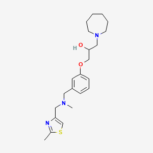 molecular formula C22H33N3O2S B6129859 1-(1-azepanyl)-3-[3-({methyl[(2-methyl-1,3-thiazol-4-yl)methyl]amino}methyl)phenoxy]-2-propanol 