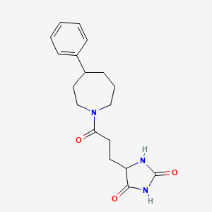 molecular formula C18H23N3O3 B6129889 5-[3-oxo-3-(4-phenyl-1-azepanyl)propyl]-2,4-imidazolidinedione 