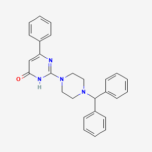molecular formula C27H26N4O B6129891 2-[4-(diphenylmethyl)-1-piperazinyl]-6-phenyl-4(3H)-pyrimidinone 