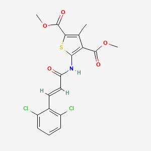 molecular formula C18H15Cl2NO5S B6129907 dimethyl 5-{[3-(2,6-dichlorophenyl)acryloyl]amino}-3-methyl-2,4-thiophenedicarboxylate 