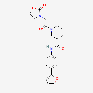 N-[4-(2-furyl)phenyl]-1-[(2-oxo-1,3-oxazolidin-3-yl)acetyl]-3-piperidinecarboxamide