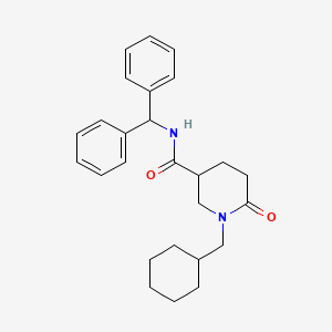 molecular formula C26H32N2O2 B6129931 1-(cyclohexylmethyl)-N-(diphenylmethyl)-6-oxo-3-piperidinecarboxamide 