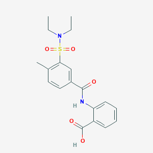 molecular formula C19H22N2O5S B6129951 2-({3-[(diethylamino)sulfonyl]-4-methylbenzoyl}amino)benzoic acid 