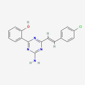 molecular formula C17H13ClN4O B6129967 2-{4-amino-6-[2-(4-chlorophenyl)vinyl]-1,3,5-triazin-2-yl}phenol 