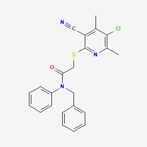 molecular formula C23H20ClN3OS B6129972 N-benzyl-2-[(5-chloro-3-cyano-4,6-dimethylpyridin-2-yl)thio]-N-phenylacetamide 