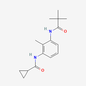 molecular formula C16H22N2O2 B6129973 N-{3-[(2,2-dimethylpropanoyl)amino]-2-methylphenyl}cyclopropanecarboxamide 