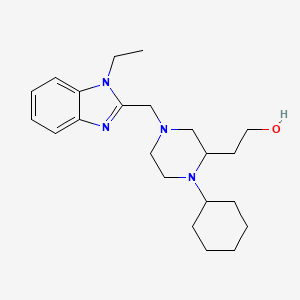 2-{1-cyclohexyl-4-[(1-ethyl-1H-benzimidazol-2-yl)methyl]-2-piperazinyl}ethanol