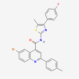 molecular formula C27H19BrFN3OS B6129997 6-bromo-N-[4-(4-fluorophenyl)-5-methyl-1,3-thiazol-2-yl]-2-(4-methylphenyl)-4-quinolinecarboxamide 