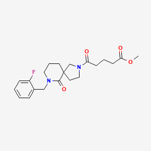 molecular formula C21H27FN2O4 B6130012 methyl 5-[7-(2-fluorobenzyl)-6-oxo-2,7-diazaspiro[4.5]dec-2-yl]-5-oxopentanoate 
