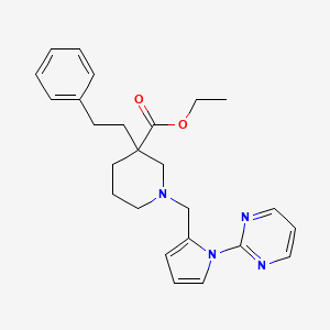 ethyl 3-(2-phenylethyl)-1-{[1-(2-pyrimidinyl)-1H-pyrrol-2-yl]methyl}-3-piperidinecarboxylate