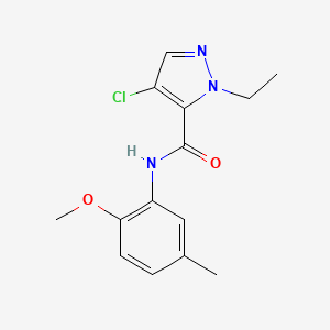 4-chloro-1-ethyl-N-(2-methoxy-5-methylphenyl)-1H-pyrazole-5-carboxamide
