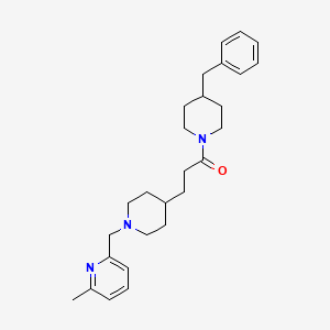molecular formula C27H37N3O B6130041 2-({4-[3-(4-benzyl-1-piperidinyl)-3-oxopropyl]-1-piperidinyl}methyl)-6-methylpyridine 