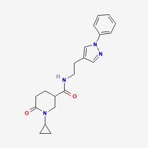 1-cyclopropyl-6-oxo-N-[2-(1-phenyl-1H-pyrazol-4-yl)ethyl]-3-piperidinecarboxamide