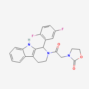 molecular formula C22H19F2N3O3 B6130053 3-{2-[1-(2,5-difluorophenyl)-1,3,4,9-tetrahydro-2H-beta-carbolin-2-yl]-2-oxoethyl}-1,3-oxazolidin-2-one 