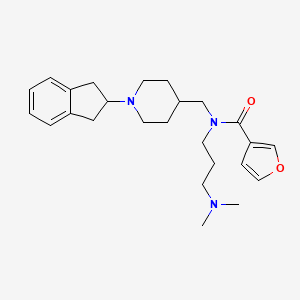 molecular formula C25H35N3O2 B6130056 N-{[1-(2,3-dihydro-1H-inden-2-yl)-4-piperidinyl]methyl}-N-[3-(dimethylamino)propyl]-3-furamide 