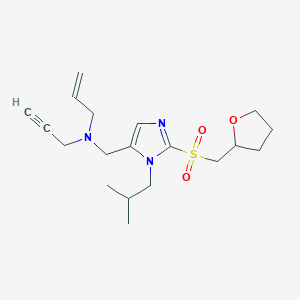 molecular formula C19H29N3O3S B6130087 N-({1-isobutyl-2-[(tetrahydro-2-furanylmethyl)sulfonyl]-1H-imidazol-5-yl}methyl)-N-2-propyn-1-yl-2-propen-1-amine 
